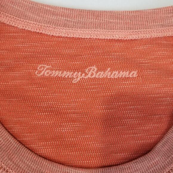 Tommy Bahama Shirt Mens XL Orange Heather Short Sleeve Crewneck Performance - Picture 4 of 7